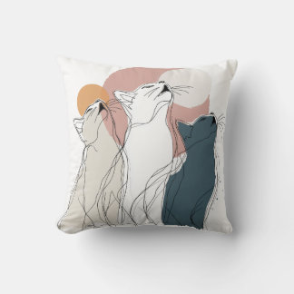 Modern Cat Art Sofa Cushion Kissen