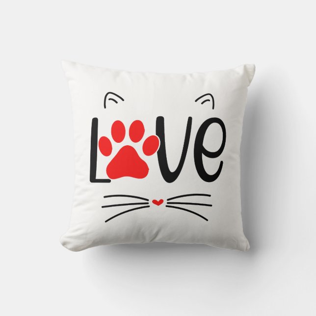 Modern Cat Lover Paw Kissen (Vorderseite)