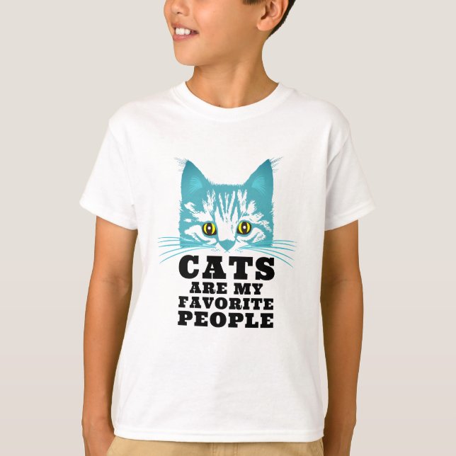 Modern Cat Spaß Sarcasm Black Bold Typografy T-Shirt (Vorderseite)