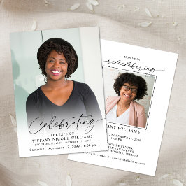 Modern Celebration of Life Memorial Funeral Photo Einladung