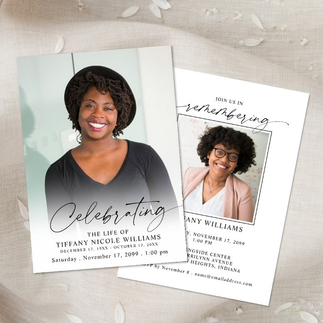 Modern Celebration of Life Memorial Funeral Photo Einladung (Von Creator hochgeladen)
