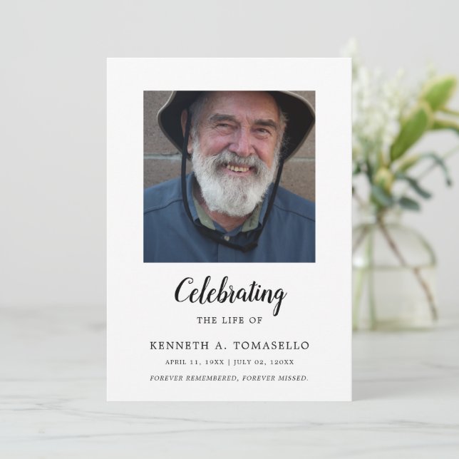 Modern Celebration Of Life Memorial Photo Flat Programm (Stehend Vorderseite)