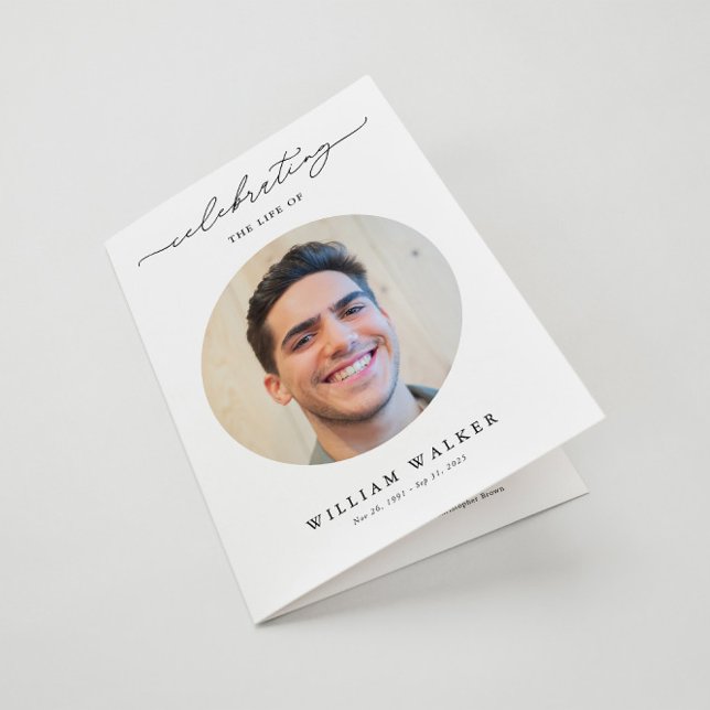 Modern Celebration Of Life Photo Funeral Program Karte (Von Creator hochgeladen)