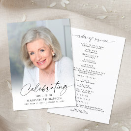 Modern Celebration of Life Photo Memorial Funeral Programm