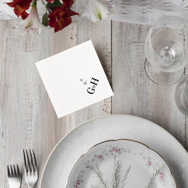 Modern Celestial Monogram Wedding Cocktail Napkin Serviette
