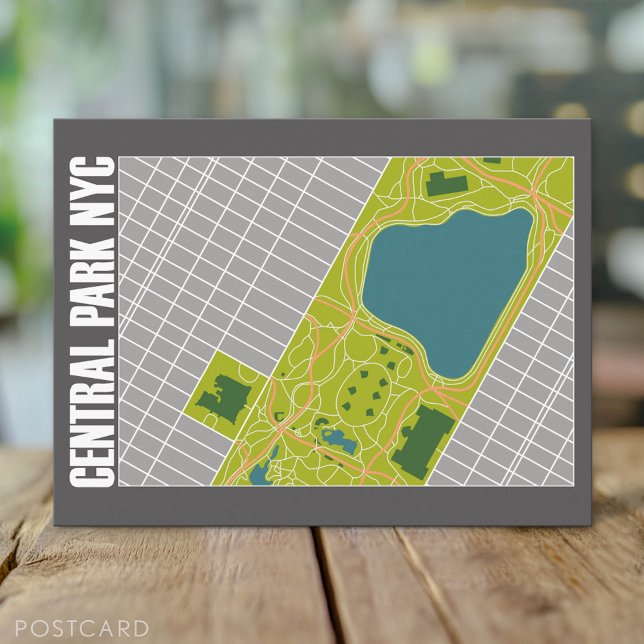 Modern Central Park Map New York City Postkarte (Custom Postcard)