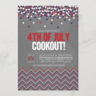 Modern Chalkboard 4. Juli Cookout Einladung