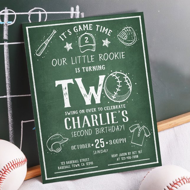 Modern Chalkboard Baseball Budget 2. Geburtstag (Von Creator hochgeladen)