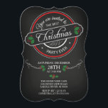 Modern Chalkboard Best Christmas Party Einladung<br><div class="desc">Moderne Klammer die Chalkboard Best Christmas Party Einladung mit zeitgenössischer Typografie,  mit grünen heiligen Blätter und roten Beeren Set auf einem beliebten schwarzen Chalkboard Hintergrund. Stilvolle & schicke Weihnachtseinladung für alle Ihre festlichen Wintertage.. Party,  Party,  Cocktail Party und Dinner Party.</div>