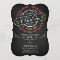 Modern Chalkboard Best Christmas Party Einladung