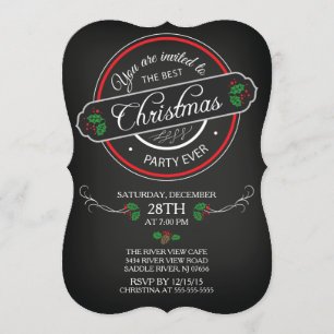 Modern Chalkboard Best Christmas Party Einladung