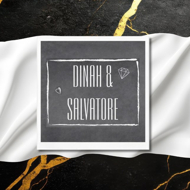Modern Chalkboard Einfache Skripte Serviette (Von Creator hochgeladen)
