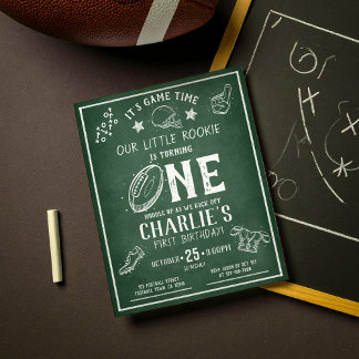 Modern Chalkboard Football Budget 1e Geburtstag