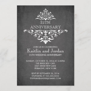 Modern Chalkboard Geblüht Jubiläum Party Einladung