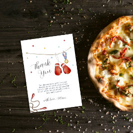 Modern Champion Boxing Clothesline Baby Shower Dankeskarte