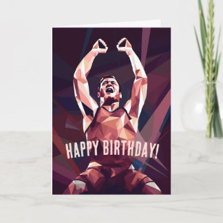 Modern Champion Wrestler Birthday Karte