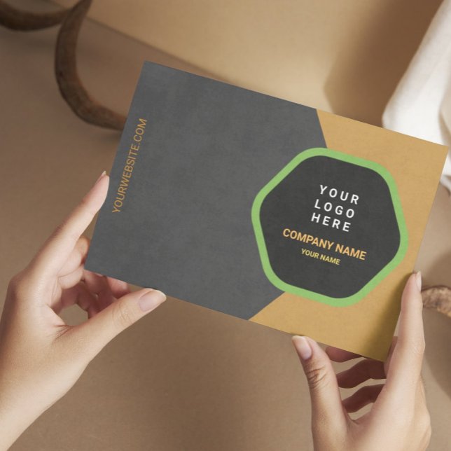 Modern Charcoal & Gold Design Visitenkarte (Von Creator hochgeladen)