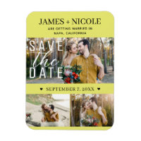 Modern Chartreuse Save the Date Hochzeit 3 Fotos