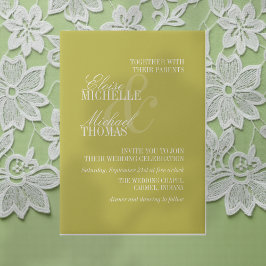 Modern Chartreuse Script Formal Wedding