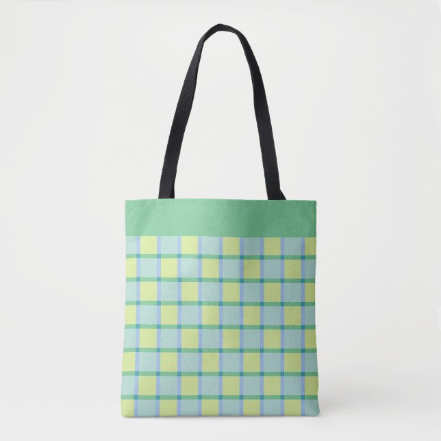 Modern Checker Blue Green Lime Pattern (Vorderseite)