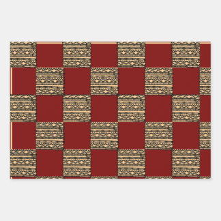 Modern Checkerboard Geometric pattern  Geschenkpapier Set