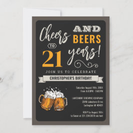 Modern Cheers and Bers 21. Geburtstagseinladung Einladung