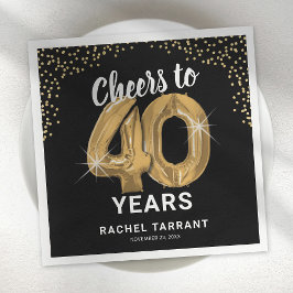 Modern Cheers to 40 Years Birthday Napkins Serviette
