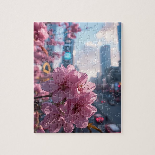 Modern Cherry Blossom Puzzle | 500-Piece Floral Pu (Vertikal)