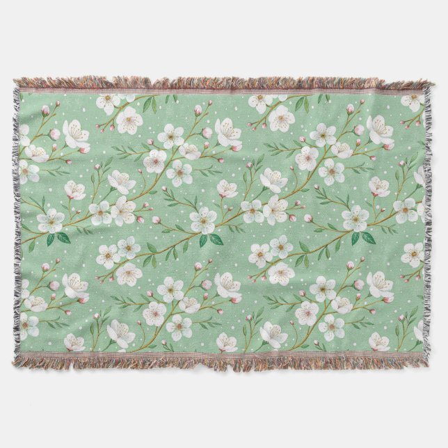 Modern Cherry Blossoms Winter Decke (Vorderseite)