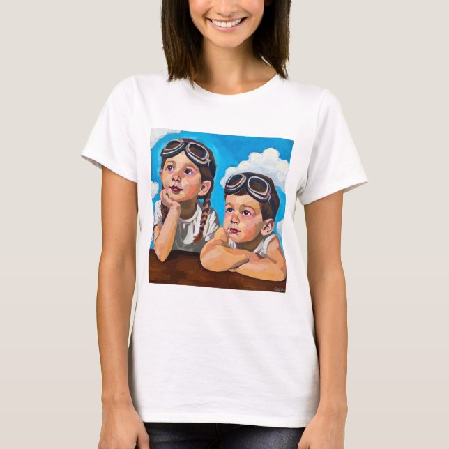 Modern Cherub Painting - Rembrandt Inspired Art T-Shirt (Vorderseite)