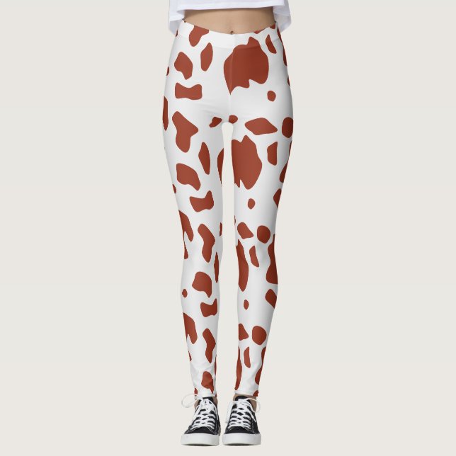 Modern Chic Ayrshire Kuh Animal Print Muster Leggings (Vorderseite)