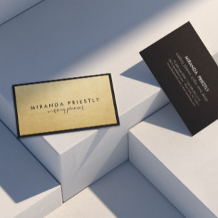 Modern Chic Black and Imitate Gold Foil Luxe Creat Visitenkarte
