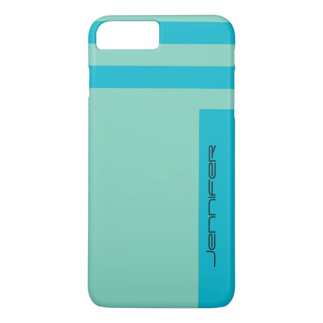 Modern Chic Blue Green Two Way Stripe Individuelle Case-Mate iPhone Hülle (Rückseite)