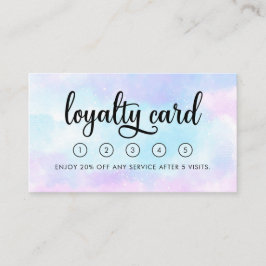 Modern Chic Blue Lila Pink Business Loyalty Card Visitenkarte