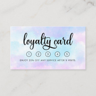 Modern Chic Blue Lila Pink Business Loyalty Card Visitenkarte