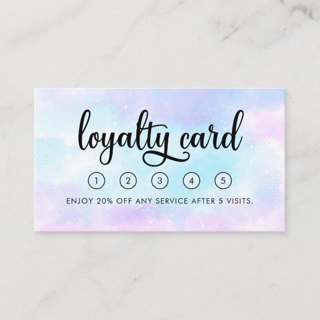 Modern Chic Blue Lila Pink Business Loyalty Card Visitenkarte (Vorderseite)