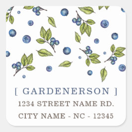 Modern Chic Blueberries Square Sticker