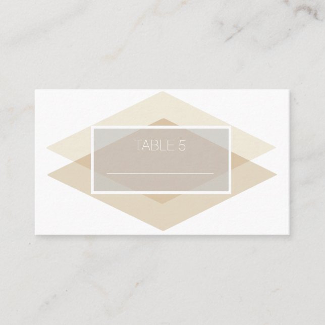 Modern & chic Blush Diamond Overlay | Tabelle Platzkarte (Vorderseite)