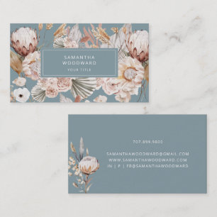 Modern Chic Bohemisch Watercolor Boho Florals Visitenkarte