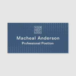 Modern Chic Business Logo Blue Namensschild