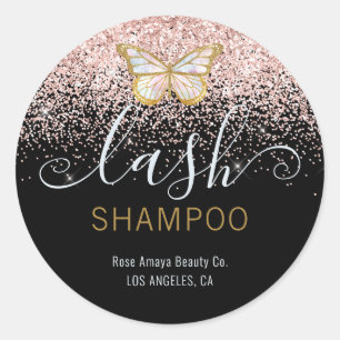 Modern Chic Butterfly Lash Shampoo Produkt-Label Runder Aufkleber