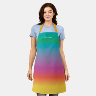 Modern Chic Colorful Rainbow Ombre Individuelle Na Schürze