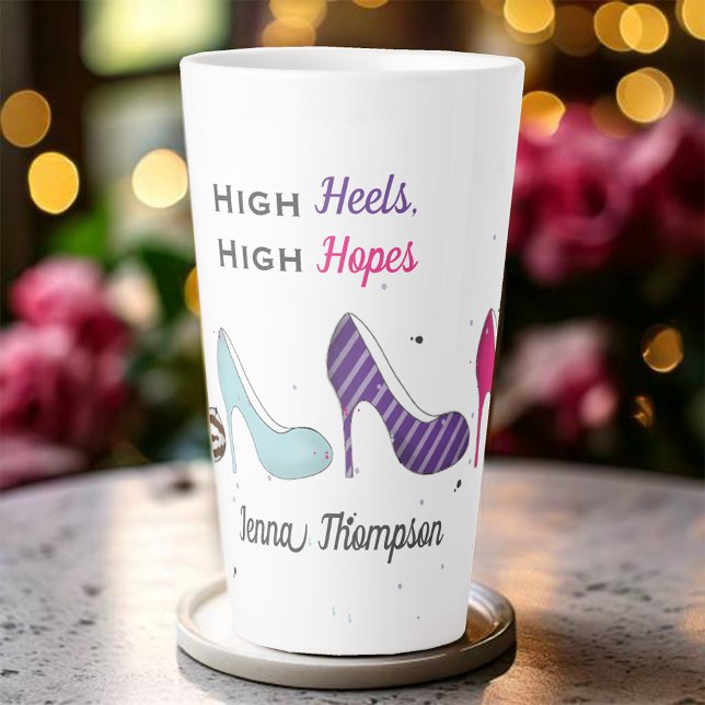 Modern Chic Custom Womens Shoes Milchtasse (High Heels, High Hopes Funny Custom Mug)