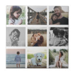 Modern Chic Family Foto Collage Trendy halten Fliese<br><div class="desc">Einfache und moderne Collage Foto Kachel in einem Instagram-freundlichen Foto Gitter. Perfekt als Familiengepäck,  eine süße Erinnerung für Ihre Geschenke oder ein wertvolles Geschenk für Großeltern.</div>