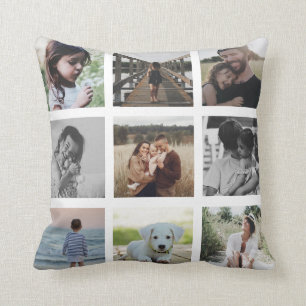 Modern Chic Family Foto Collage Trendy halten Kissen
