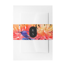 Modern Chic Floral Watercolor Bouquet Wedding Einladungsbanderole