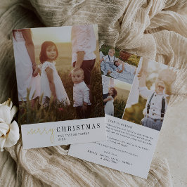 Modern Chic Foil Weihnachts-Foto Jahr der Überprüf Folien Feiertagskarte