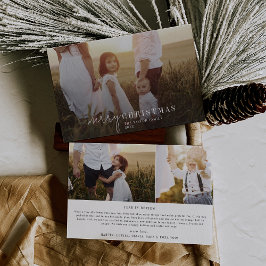 Modern Chic Foto Overlay Familiennachrichten Weihn Feiertagskarte