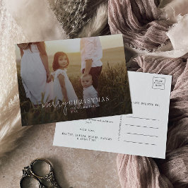 Modern Chic Foto Overlay Familiennachrichten Weihn Feiertagspostkarte