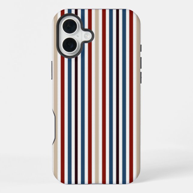 Modern Chic Gestreift iPhone Hülle (Rückseite)